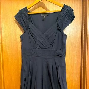 Like new navy, cuff sleeve cocktail dress
